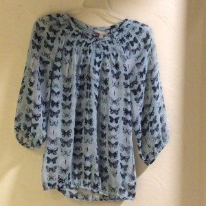 Banana Republic Blue Butterfly Top